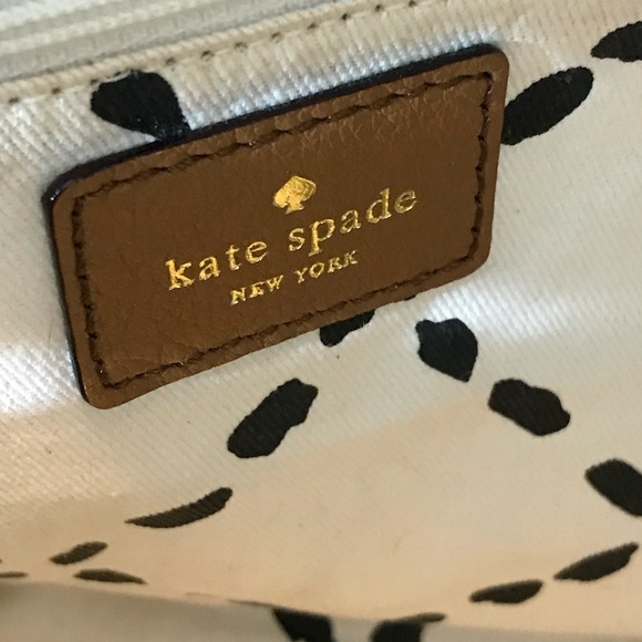 Kate Spade New York Tote Bag Purse Cognac Brown Leather Handbag with dust bag - Picture 9 of 16